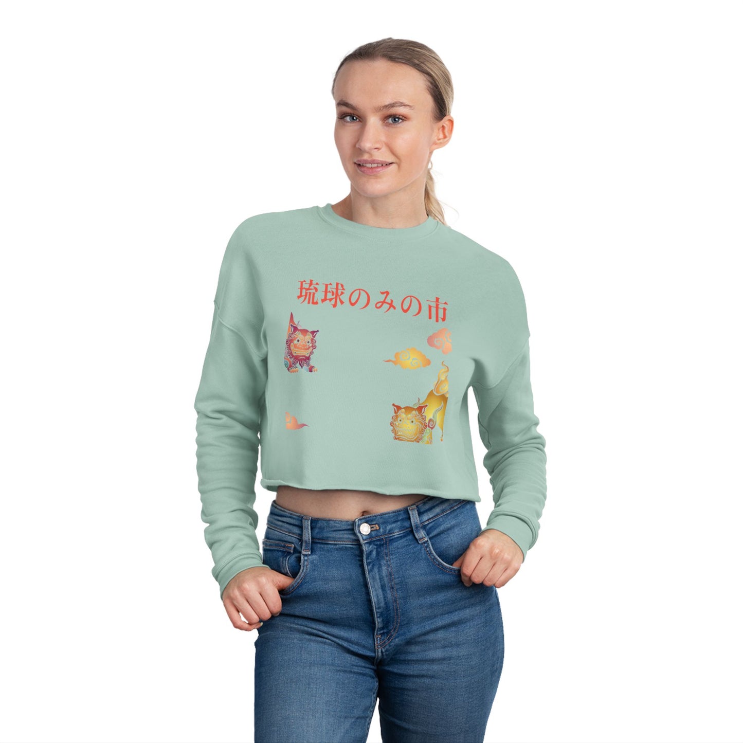 Cropped Sweatshirt - Women's 'Japanese Summer' Sweater
